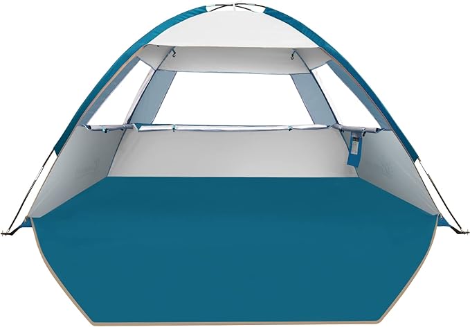 COMMOUDS Beach Tent Sun Shade for 3/4-5/6-7/8-10 Person, UPF 50+ Beach Sun Shelter Canopy Tent, Lightweight, Easy Set Up and Carry-CubbioJoy
