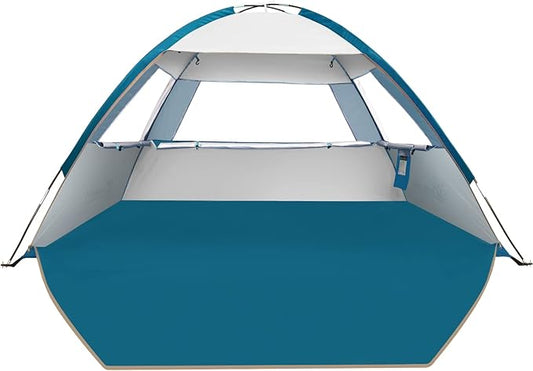 COMMOUDS Beach Tent Sun Shade for 3/4-5/6-7/8-10 Person, UPF 50+ Beach Sun Shelter Canopy Tent, Lightweight, Easy Set Up and Carry-CubbioJoy
