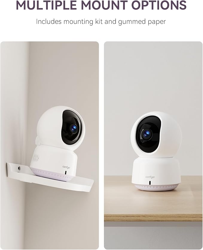 Baby/Pet Monitor for Indoor Security, Monitoring with Smart Phone app, 2K QHD Resolution, Auto Tracking/Motion Dection, 2-Way Audio Talk, Night Vision, Pan-Tilt Camera-CubbioJoy