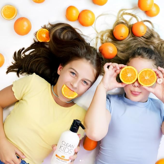 Clean Kids Naturally Tropical Shampoo- EWG Verified, All-Natural, Coconut-free, Gluten-free, Vegan, and Cruelty-free, Paraben-Free (16 Fl Oz, Orange Burst)-CubbioJoy