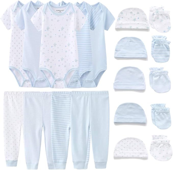 Kiddiezoom Unisex Baby Layette Essentials Giftset Clothing Set 19-Piece For Newborn Baby-CubbioJoy