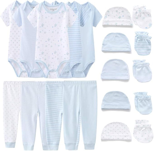 Kiddiezoom Unisex Baby Layette Essentials Giftset Clothing Set 19-Piece For Newborn Baby-CubbioJoy
