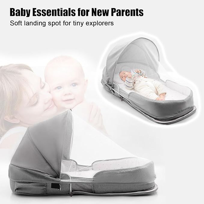 Baby Lounger - Baby Lounger Pillow for Newborn, 0-18 Months, Foldable Infant Lounger Soft Breathable for Home and Travel-CubbioJoy