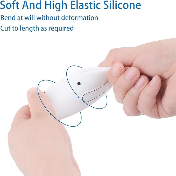 6 Pcs Self Adhesive Silicone Corner Protectors Cute Elephant Pattern Edge Guards Safety Baseboard Corner Blocks Decotive Baby Proofing Corner Cushion for Wall, Furniture & Sharp Corners -White-CubbioJoy