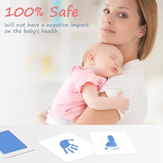 Inkless Baby Hand and Footprint Kit,Clean Touch Ink Pad for Baby Footprint Kit,No Mess Dog Paw Print Kit,DIY Footprint Ink for Baby Keepsake Gifts for Boys and Girls-CubbioJoy