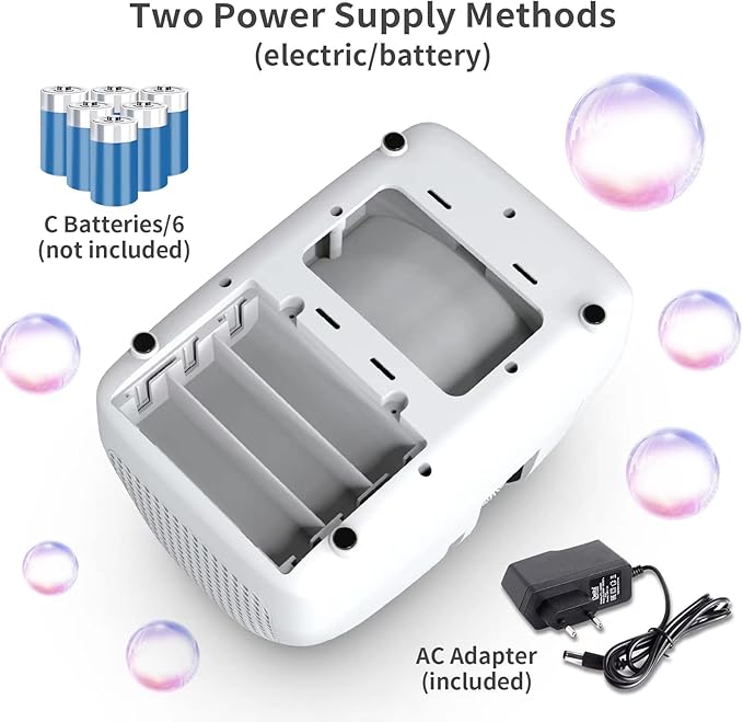 Bubble Machine for Kids Parties Bubble Maker Operated by Plugin or Batteries Outdoors Blower Life Theme Parties Weddings Birthday Parties Create Bubble World Gifts for Boys and Girls-CubbioJoy