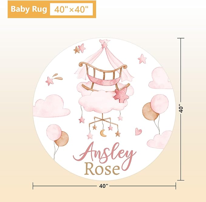 Custom Crib Bedding Set, 5 Pcs Customized Baby Crib Set with Name, Soft Double Layer Nursery Baby Bedding Set for Girls Boys, Personalized for Infants Toddlers, Pink Moon Bear-CubbioJoy