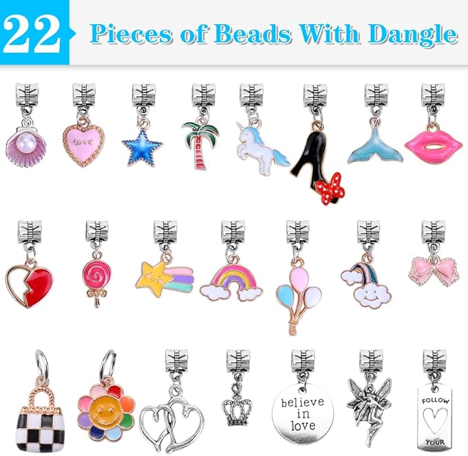 AIPRIDY 150 Pieces Charm Bracelet Making Kit,Unicorn Mermaid Crafts Gifts Set Can Inspires Imagination and Creativity,Jewelry Making Kit Perfect Gifts for Girls 5-12 Years Old (150 Pieces)-CubbioJoy