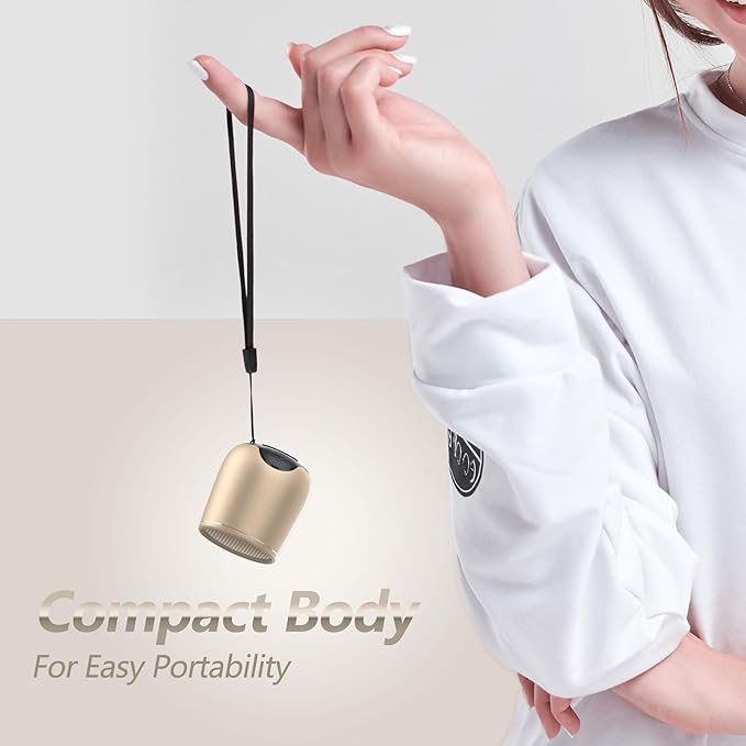 INSMY Small Bluetooth Speaker, Waterproof Mini Portable Wireless Speaker, Punchy Bass Rich Audio Stereo Pairing, Handheld Pocket Size,Built in Mic for Hiking Biking Gift Laptop Tablet (Gold)-CubbioJoy