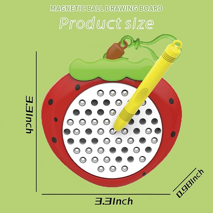 1PCS Strawberry Magnetic Drawing Board for Kids & Toddlers with Beads and Magnet Stylus Pen - Magnetic Travel Toy for Airplane & Car Ride Activities for Kids-CubbioJoy