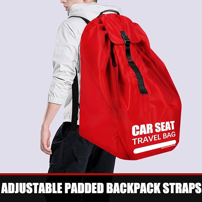Car Seat Travel Bag for Airplane, Large Car Seat Bags for Air Travel with Comfort Padded Straps, Gate Check Storage Bag/Backpack for Carseat Airport, Carseat Cover Travel - Baby Travel Essential-CubbioJoy