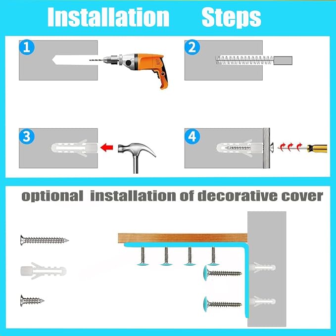 Anti Tip Furniture Anchors for Baby Pet Proofing,Furniture Wall Anchor Furniture Dresser Bookshelf Falling Prevention Device for Children (Blue)-CubbioJoy