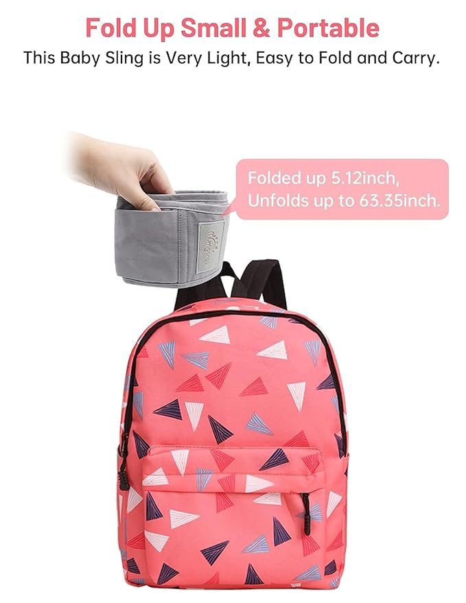 Baby Sling Carrier, Pure Cotton, Ergonomically Adjustable Baby Carrier Newborn to Toddler, Easy to Use, Portable, Ideal for 0-36 Months, Up to 33 lbs (Grey)-CubbioJoy