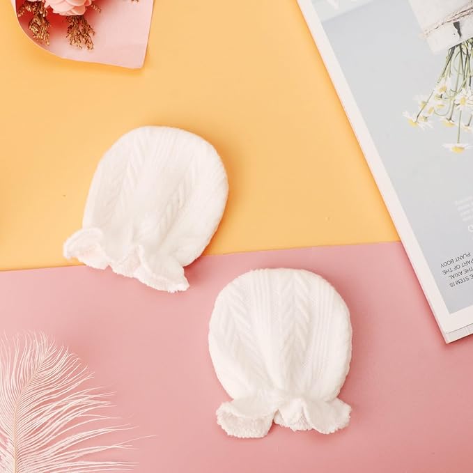 BQUBO Newborn Infant Toddler Mittens No Scratch Cotton Elastic Wrist Gloves Hypoallergenic for 0-6 Months Baby Boys Girls-CubbioJoy