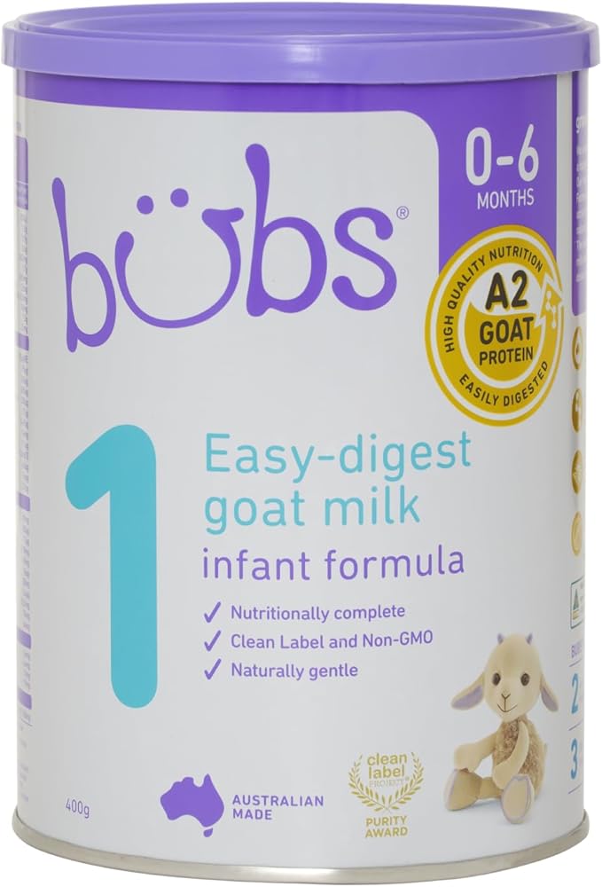 Bubs Goat Milk Infant Formula Stage 1, Infants 0-6 months, Made with Fresh Goat Milk, 14.1 oz-CubbioJoy