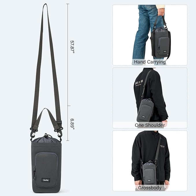 Insulated Water Bottle Carrier Bag with Strap Phone Pocket for 25/32/40/64 oz Tumbler Cup, Water Bottle Holder-CubbioJoy
