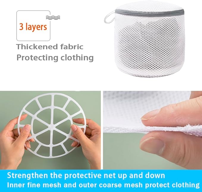 3Pcs Mesh Laundry Bags for Washing Delicates,with Upgrade the hanging ring,lingerie bags for washing delicates,Travel bag (1 Large 16x20,1 Medium 12x16,1 bra laundry bag)-CubbioJoy