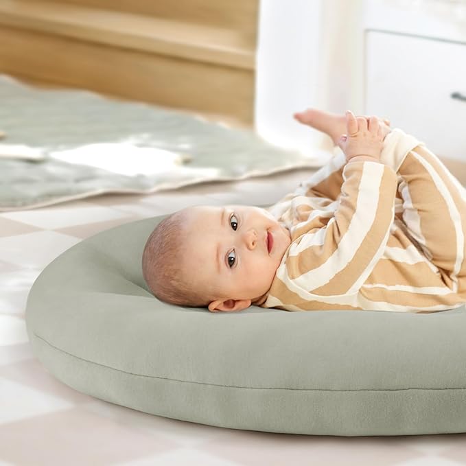 Baby Lounger for Newborn: Portable & Lightweight Pillow for Tummy Time Playtime & Diaper Changes - Skin-Friendly & Breathable for 0-12 Month Supervised Use-CubbioJoy