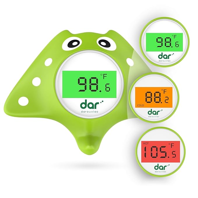 Baby Bath Thermometer, Digital Water Temperature Thermometer with 3 Color Backlit and Temperature Warning, Safety Bath Tube Thermometers Floating Toy for Infant, Toddler-CubbioJoy