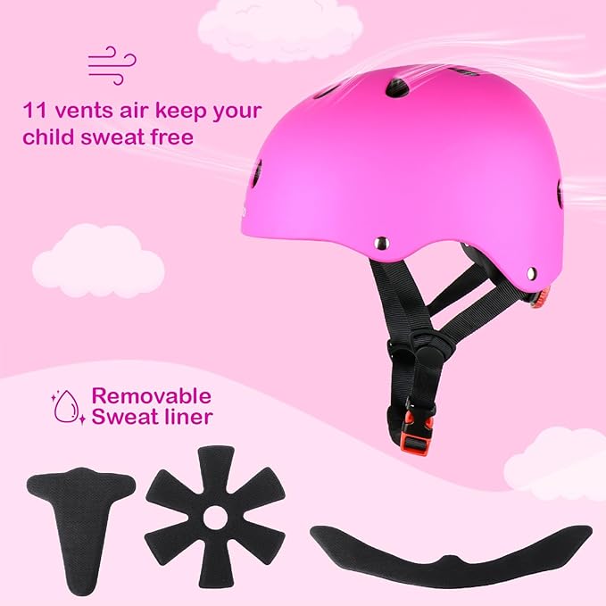 KAMUGO Kids Bike Helmet,Toddler Helmet Adjustable Kids Bicycle Helmet Girls Or Boys Ages 2-8/8-14 Years Old Multi-Sports for Cycling Skateboard Scooter-CubbioJoy