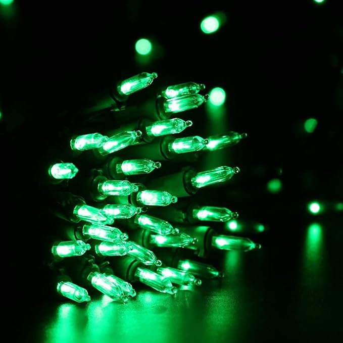 Brizled Green Christmas Lights, 33ft 100 LED Christmas String Lights, 120V UL Certified Plugin Xmas Tree Light Connectable Waterproof Mini Xmas Light for Home Tree Halloween Indoor Outdoor Decorations-CubbioJoy