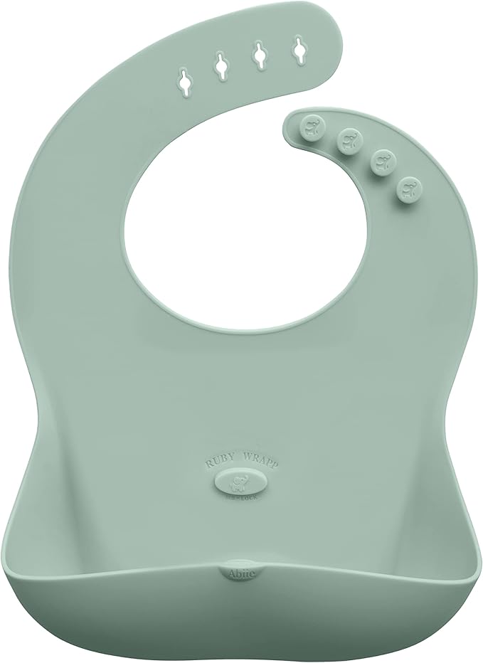 Abiie Ruby Wrapp Silicone Bibs for Babies with Front Pocket - Waterproof Bib - Stain Resistant - Silicone Toddler Bibs-CubbioJoy