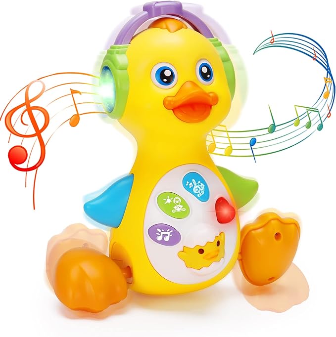 Baby Musical Duck Toy Dancing Crawling Tummy Time, Light Up Infant Toys 0-3-6 6-12 12-18 Months Gifts for 1 2 Year Old Boys Girls Baby Learning Development Toddler Toys Age 0-2-CubbioJoy