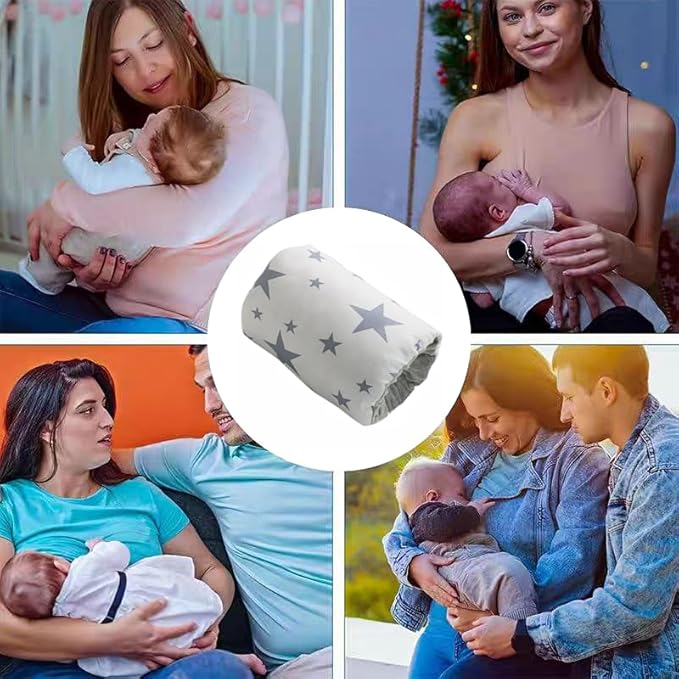 Cozy Cradle Pillow, Cozy Cradle Arm Pillow, Baby Nursing Pillow Head Support Pillow for Breastfeeding Bottle Feeding (Gray Pinstripes)-CubbioJoy