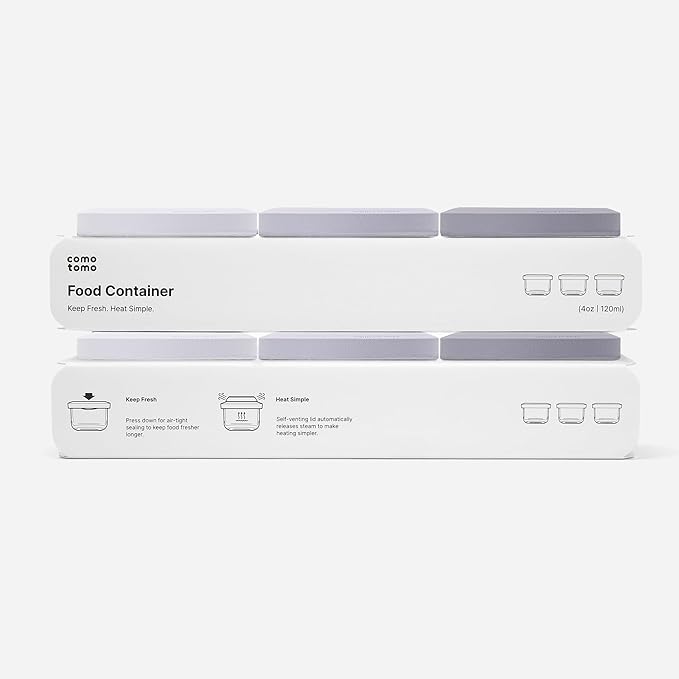 Comotomo 'Smart Vent' Food Container, Gray Set of 6-CubbioJoy
