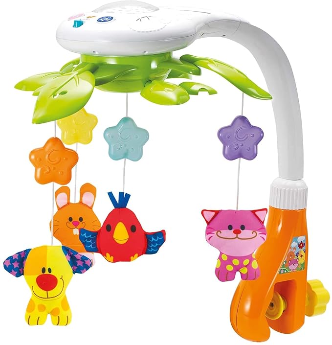 KiddoLab Baby Crib Mobile with Relaxing Music. Includes Ceiling Light Projector with Stars, Animals. Musical Crib Mobile with Timer. Nursery Toys for Babies Ages 0 & Older-CubbioJoy