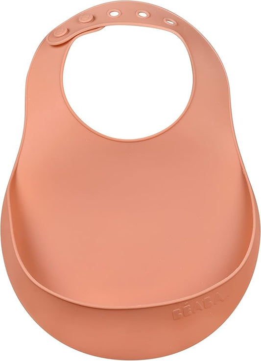 BEABA Silicone Baby Bib, Made with Soft Supple Silicone, Baby Bibs with Baby Food Catcher, Baby Essentials for Baby Feeding-CubbioJoy