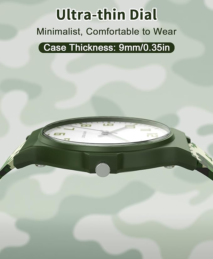 Kids Analog Watch Boys Girls, 30M Waterproof, Sports Watch for Boys, Easy to Read Children's Thin Dial Wrist Watches with Soft Band, for Ages 5-15 Kids Great Birthday Gifts Christmas Day-CubbioJoy