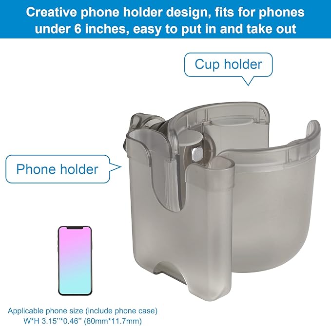 Accmor Stroller Cup Holder with Phone Holder, Bike Cup Holder, Universal Cup Holder for Uppababy Nuna Doona Strollers, 2-in-1 Cup Phone Holder for Stroller, Bike, Wheelchair, Walker, Scooter-CubbioJoy