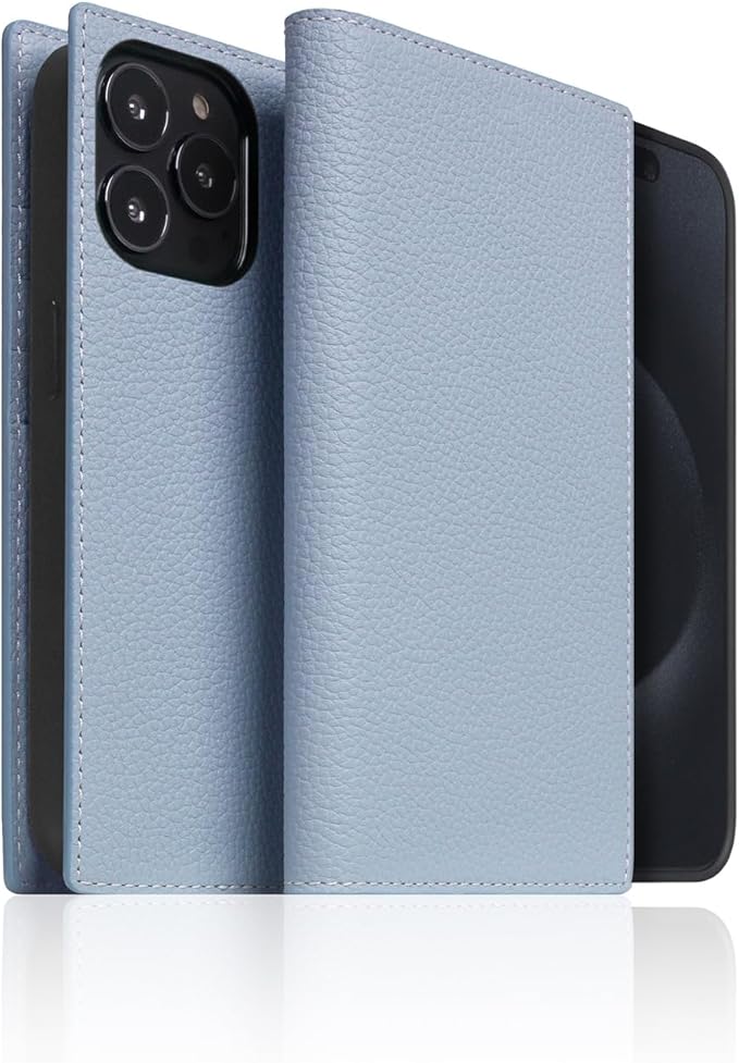 D8 Full Grain Leather Wallet Case for iPhone 15 Pro Max - [2-in-1] Handcrafted Detachable Diary Style with Magnetic MagSafe Back Cover, Gift Box Included (Powder Blue)-CubbioJoy