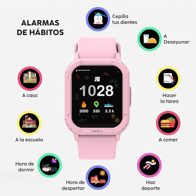 Cubitt Jr Smart Watch Fitness Tracker for Kids and Teens, with Games, Step Counter, Sleep Monitor, Heart Rate Monitor, Activity Tracker, Good Habits Alarms, 1.52" Touch Screen, IP68 Waterproof-CubbioJoy