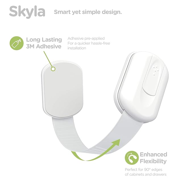 Baby Proofing Child Safety Locks (16 Pack) by Skyla Homes - The Safest, Quickest and Easiest 3M Adhesive Cabinet Latches, No Screws & Magnets, Multi-Purpose for Furniture, Kitchen, Ovens, Toilet Seats-CubbioJoy