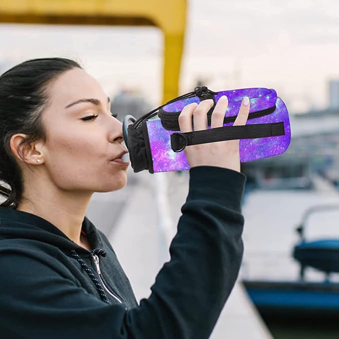 25/32/40/64oz Water Bottle Bag Holder Carrier-Insulated Crossbody Sling Case Sleeve with Strap & Pockets for Men Women Gym Cycling Travel Walking Hiking Camping-CubbioJoy