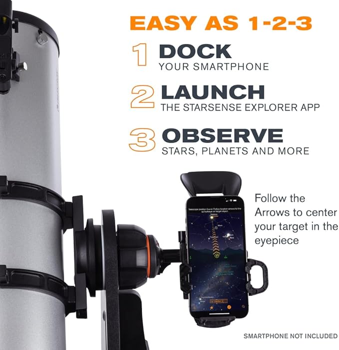 Celestron StarSense Explorer 130AZ App-Enabled Telescope – 130mm Tabletop Dobsonian with Smartphone Dock & StarSense App – iPhone & Android Compatible – Easy-to-Use for Beginners-CubbioJoy