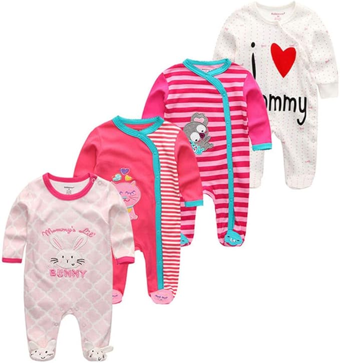 Kiddiezoom Baby and Toddler Boys'Snug Fit Footed One-Piece Romper Jumpsuit Cotton Cotton Footed Outfit-CubbioJoy