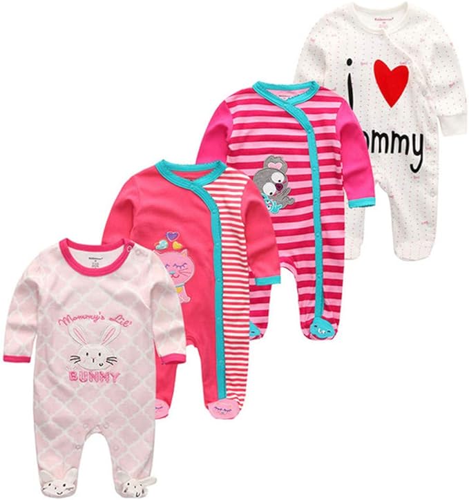 Kiddiezoom Baby and Toddler Boys'Snug Fit Footed One-Piece Romper Jumpsuit Cotton Cotton Footed Outfit-CubbioJoy