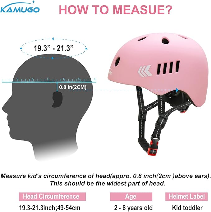 KAMUGO Toddler Helmet Kids Bike Helmet for Girls Boys Ages 2-8 Years,Toddler Bicycle Helmet Suitable for Skateboard Scooter Roller Skating Inline Roller Skating-CubbioJoy