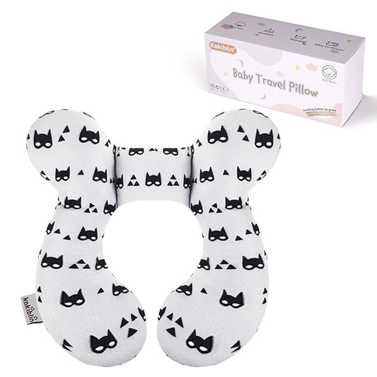 KAKIBLIN Baby Travel Pillow for Head and Neck, Upgraded Baby Support Pillow, Baby Neck Pillows for Car Seat,Pushchair,Travel, Grey-CubbioJoy