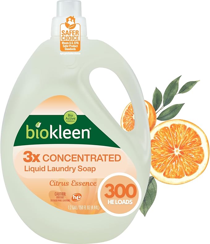 Biokleen Natural Laundry Detergent Liquid - 300 Loads- Eco Friendly Concentrated Plant Based Safe for Kids and Pets No Artificial Colors or Preservatives-CubbioJoy