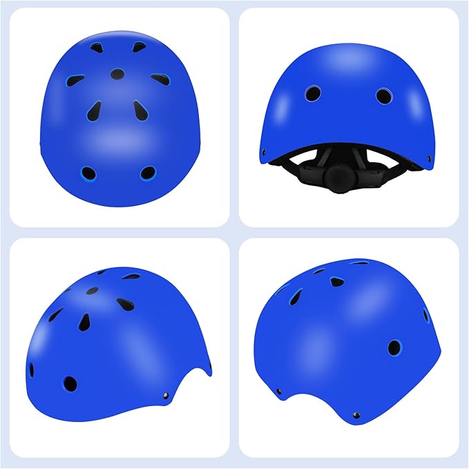 Color Gradient Adjustable Kids' Helmet with Knee & Elbow Pads Set | Multi-Sport Safety Gear for Boys & Girls Ages 5-14 | Skateboarding, Scooters, Roller & Inline Skating, Longboarding-CubbioJoy