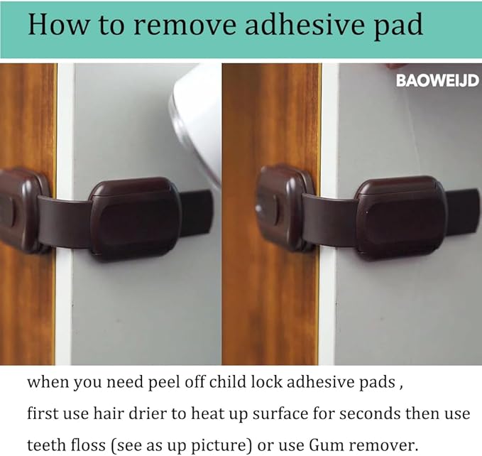 Child Safety Cabinet Locks for Baby Proof,Child Proof Safety Locks for Cabinets,Drawers,Cupboard,Oven,Fridge,8Packs Brown Locks,BAOWEIJD-CubbioJoy