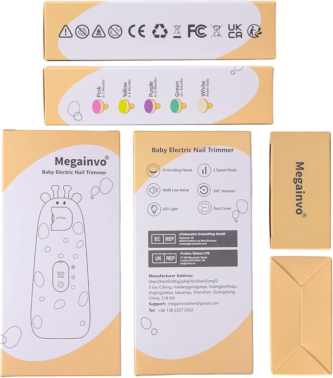 Baby Nail Trimmer Electric Baby Nail File Safe Baby Nail Clippers with Light 10 Grinding Heads Queit Baby Nail Polish Grooming Kit for Newborn Infant Toddler Toes Fingernails Care, Pink-CubbioJoy