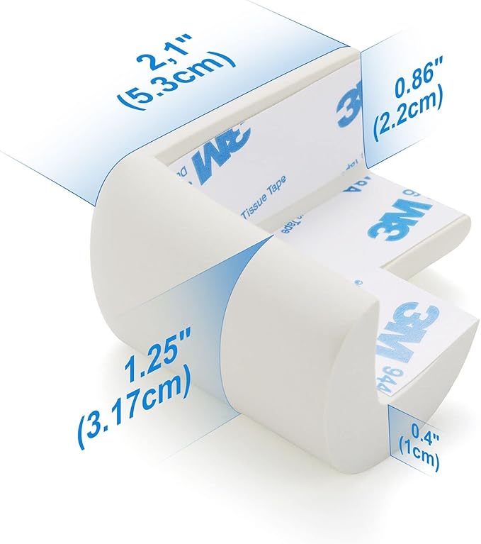 8 Pack Soft Sponge Table Corners, Corner Protector Baby, Baby Proofing Corner Guards, Pre-Taped Furniture Corner Protectors, Child Safety Furniture Bumper, Corner Protectors for furniturey, Black-CubbioJoy