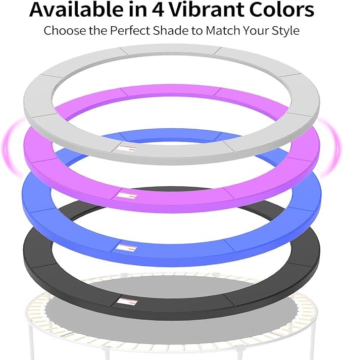 16FT/15FT/14FT/12FT/10FT Trampoline Safety Pad Replacement, Round Trampoline Spring Protection Cover, Fits 16FT/15FT/14FT/12FT/10FT Frames, Water-Resistant Trampoline Accessories-CubbioJoy