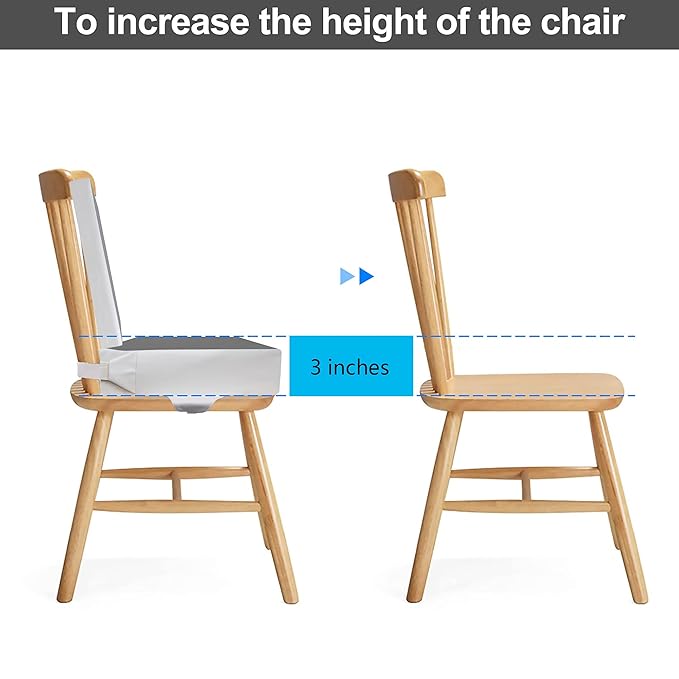 Kalawen Booster Seat for Kitchen Chair, Upgraded 2Pcs PU Washable Straps Safety Buckle Kids Toddler Booster Seat for Table-CubbioJoy