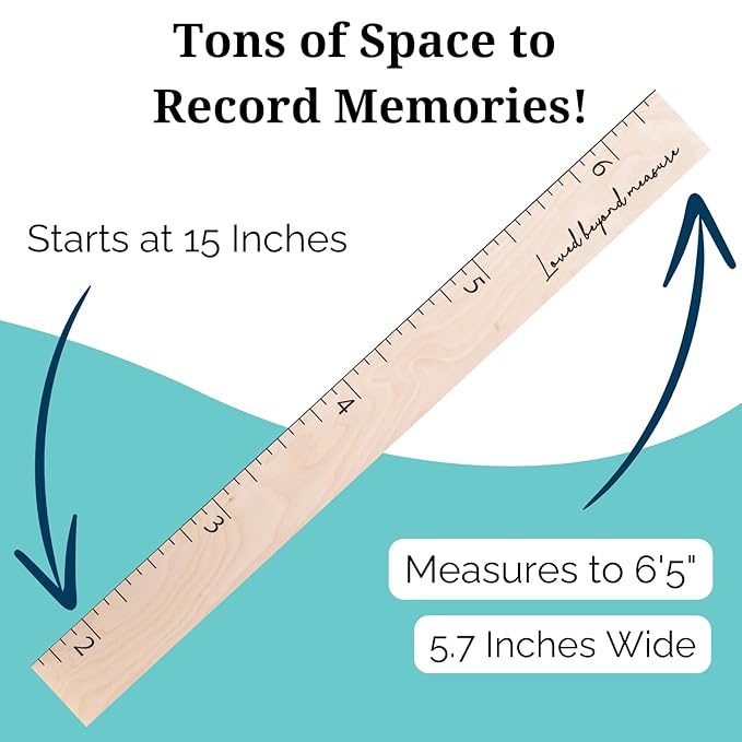 Boho Growth Chart for Wall Wooden Growth Chart for Kids, Height Chart for Wall, Kids Height Wall Chart, Kids Sizing Chart, Wall Height Chart for Kids - Love Beyond Measure, Natural-CubbioJoy